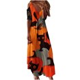 thumbnail image 1 of Vestidos Para Mujer Maxi Vestido Moda Verano Estampado Casual Cuello Pico Encaje Cosplay Manga Corta Vestido Largo Odeerbi ODB148349, 1 of 5
