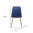 thumbnail image 4 of Blue And Gold Velvet and Metal Dining Side Chair, 4 of 9