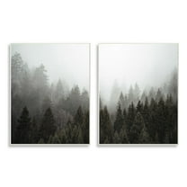 Stupell Industries Serene Mountainous Forest Trees Nature Hazy Sky Wood Wall Art, 13 x 19, Design by Kim Allen