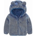 thumbnail image 1 of 2026 Baby Kids Boys Girls Fleece Hoodie With Bear Ears Solid Color Coat4- 6years, 1 of 4