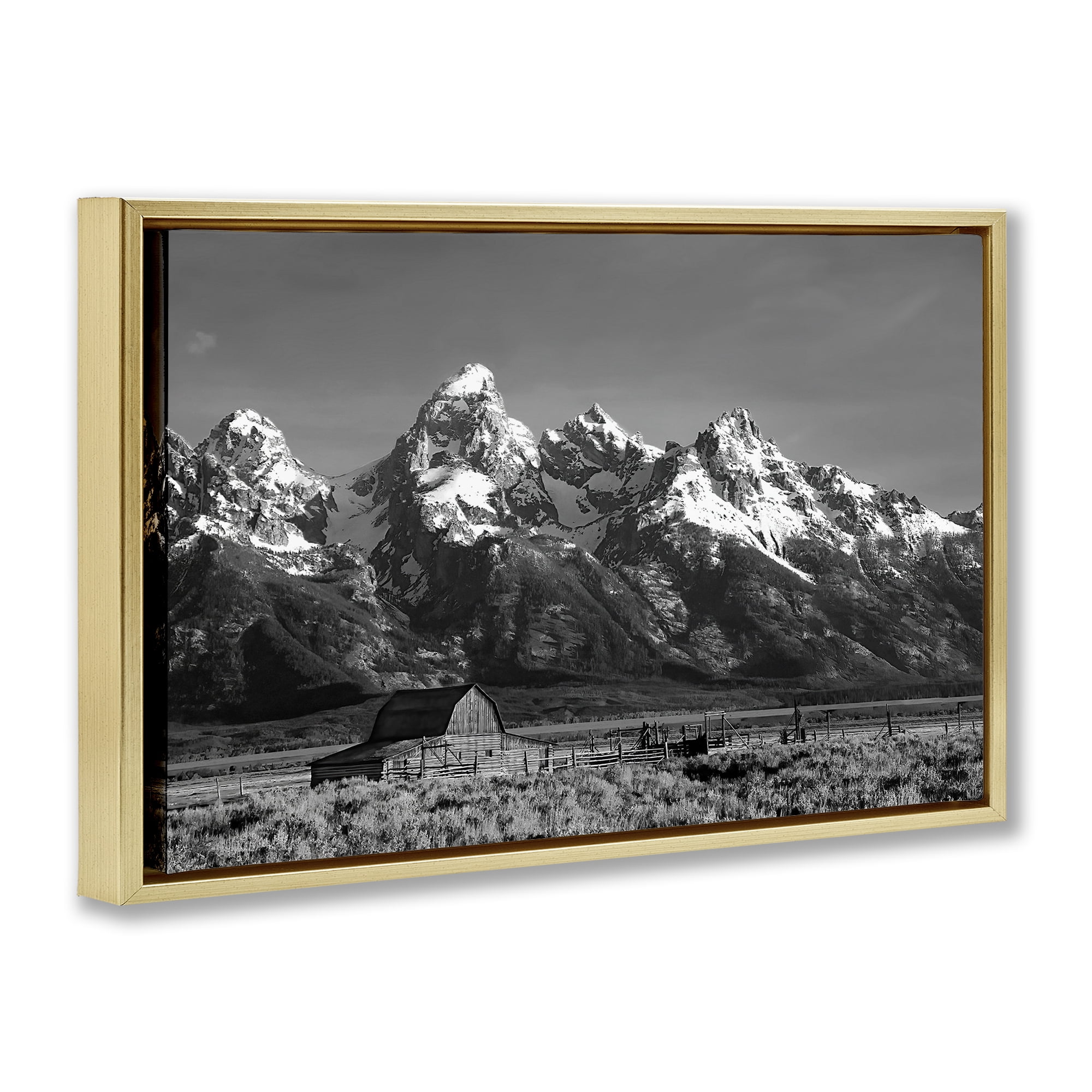 Stupell Industries John Moulton Barn Landscape Gold Framed Floater Canvas Wall Art, design by Steve Toole
