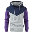 thumbnail image 2 of guisaled Color Block Hoodies for Men Long Sleeve Casual Drawstring Pullover Patchwork Oversized Casual Drawstring Fleece Hooded Sweatshirt Christmas, 2 of 3