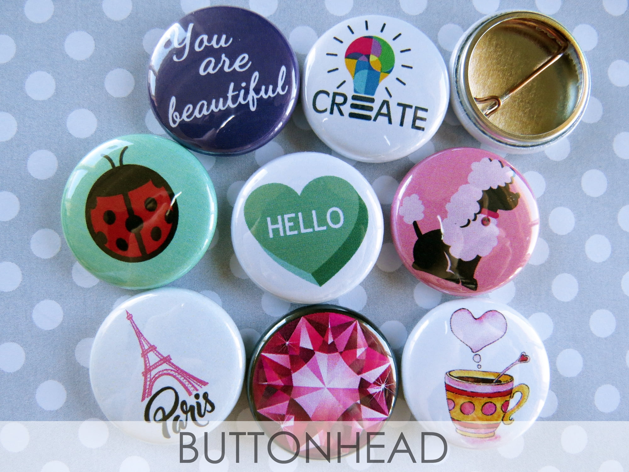 Buttons Pins Theme Sets – Art, Cute, Funny, Geeky, Political, Punk,  Inspirational, School