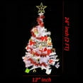 thumbnail image 5 of Wideskall 2 Feet Tabletop Artificial Mini White Christmas Pine Tree with 30 Multi-Color LED Lights & Ornaments, 5 of 5