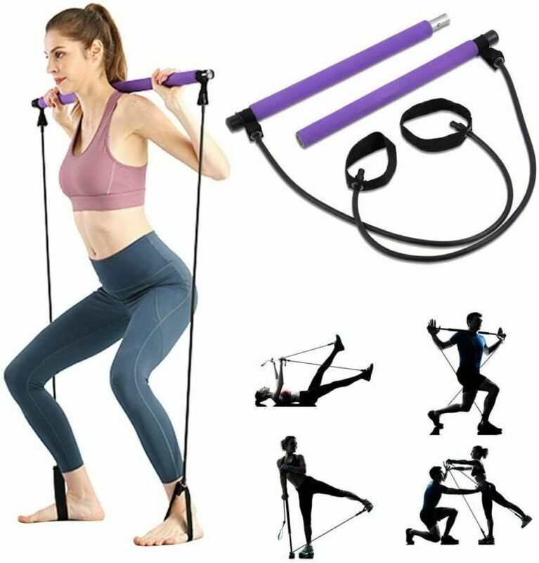 Exercise Resistance Band Yoga Portable Pilates Bar Kit Pilates Stick