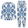 thumbnail image 3 of Mineral Blue Men's Pajama Set Sleepwear Pjs Lightweight Long Sleeve Crewneck Shirts and Bottoms Soft Comfy Sleep Sets L, 3 of 5