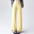 thumbnail image 2 of Ediodpoh Casual High Waist Wide Leg Sun Proof Breathable Summer Fall Comfortable Loungewear Womens Pants Yellow M, 2 of 6