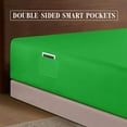 thumbnail image 3 of Elegant Comfort Extra Deep Pocket Single Fitted Sheet 18-24 Inch Deep, Wrinkle-Free, Soft, Smart Pocket, Fits High Mattresses, Twin/Twin XL, Emerald Green, 3 of 5