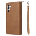 thumbnail image 6 of Allytech Samsung Galaxy A05s Wallet Case with 9 Card Slots & Zipper Pouch for Women Men, Magnetic Closure Kickstand Durable PU Leather Wristlet Strap Folio Flip Luxury Cover - Brown, 6 of 8