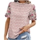 thumbnail image 1 of Blusas de Manga Corta para las Mujeres Imprimir Cuello de Pie Top Casual, Blusas para las Mujeres Casual, 1 of 6