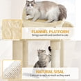 thumbnail image 5 of Cat Tree, 70.1‑Inch Tall Multi‑Level Cat Tower for Indoor Cats with Scratching Posts, Large Platform, Cat Caves and Basket, Beige, 5 of 7