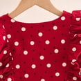 thumbnail image 4 of Rhuody Cute Dresses For Girls Long Sleeve Christmas Dress Star Printed Red Santa Round Neck Xmas A Line Dress Toddler Sweet Daily Outfits Red 3-4 Years, 4 of 9