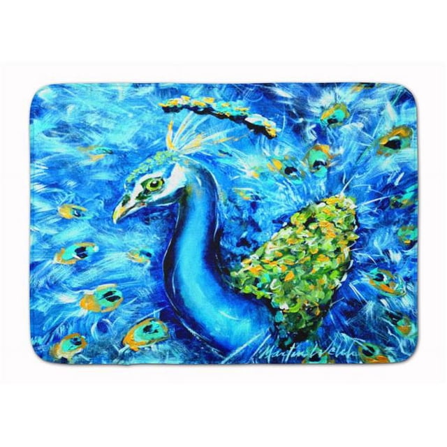 Carolines Treasures MW1166RUG Paon Directement en Bleu Machine Lavable Mousse à Mémoire de Forme Tapis