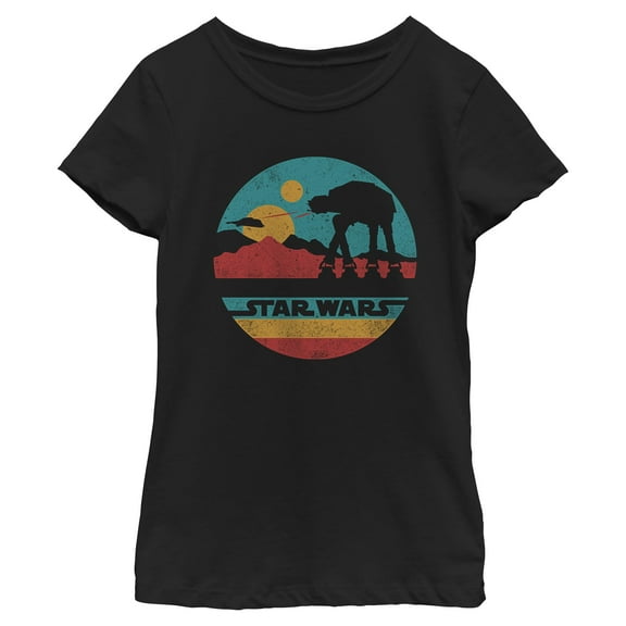 Girls Star Wars AT-AT Retro Circle T Shirt