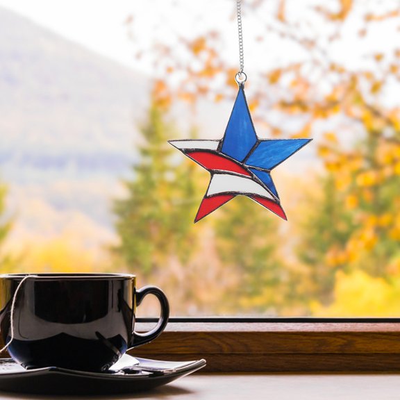 OFFIGAM Garden Pendant Star Ornament Acrylic Decorative Hanging Outdoor Indoor 2 Pieces