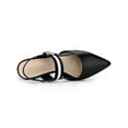 thumbnail image 4 of BLISSFUL STEP Women's Buckle Decor Pointed Toe Slingback Mules Black 5, 4 of 8