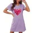 thumbnail image 1 of Camisón corto de mujer, vestido de largo medio con estampado de moda, camisón corto extragrande de mujer, camisón de manga corta con estampado de pecho a la moda, camisón de mujer, 1 of 6