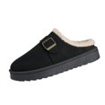 thumbnail image 2 of uublik Women Fuzzy Slippers Memory Foam House Slippers Indoor Outdoor Cozy Plush Closed Toe House Shoes, Black, 2 of 7