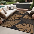 thumbnail image 2 of Tapis d'Extérieur Réversible Imperméable 8x10 Pi – Tapis de Patio Moderne en Paille Plastique – Pliable, Résistant aux UV, Facile à Transporter, Sac de Rangement Inclus – Noir Brun, É.-U., 2 of 8
