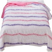 Girls Ruffle Wave Stitched Full Queen Bed Quilt Pretty Comforter