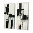 thumbnail image 3 of Designart "Beyond Boundaries Minimal Black and White Abstract II" Abstract Painting Wall Art Set Of 2 - Modern Black Canvas Set For Living Room Decor, 3 of 6