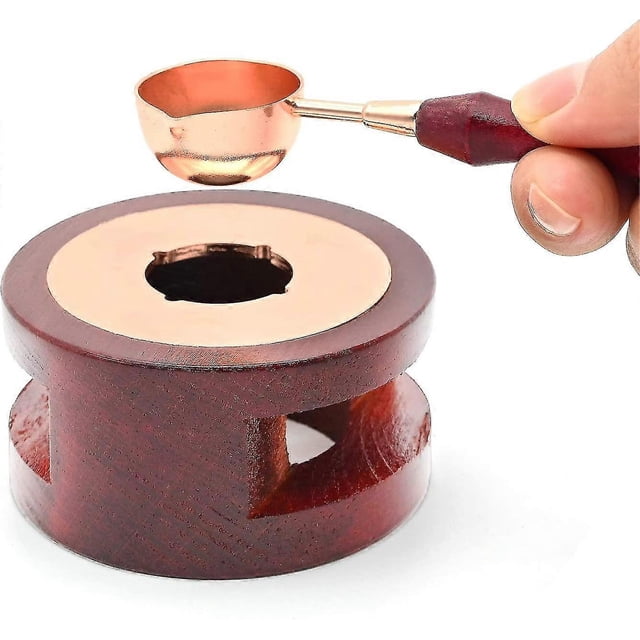 Wax Seal Warmer Melting Kit, Wax Beads Melting Furnace Stove Pot And Melting Spoon, Vintage Wax Melting Tool For Diy Arts Crafts Wax Stamp Invitation
