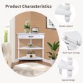 thumbnail image 4 of 3-Tier Corner Shelf Unit for Small Spaces - Triangular Storage Rack with Solid Wood Legs, Multi-Functional Apartment & Living Room Furniture, Easy Assembly (Milk White), 4 of 15