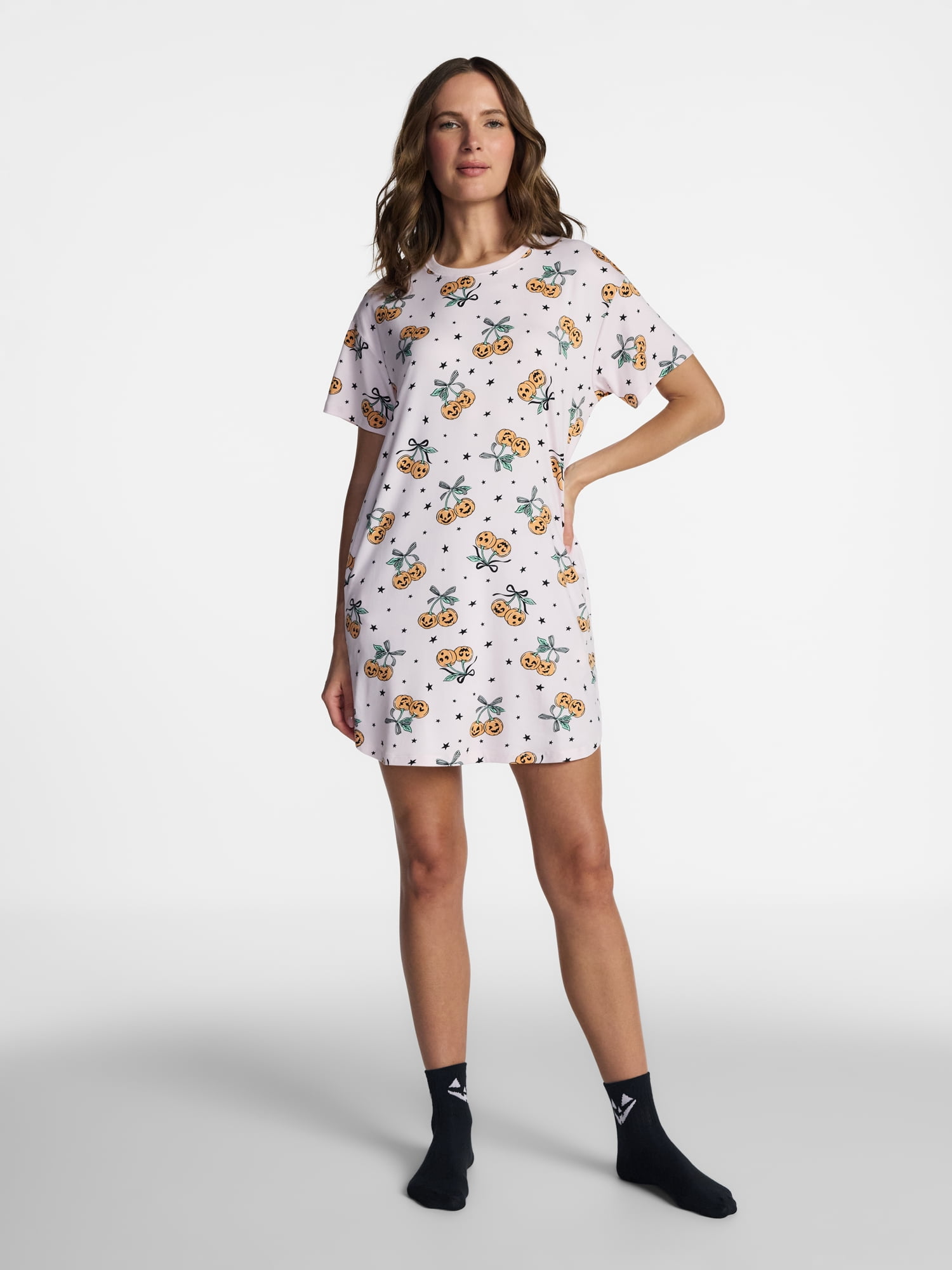 Halloween Women's Sleepshirt Top and Socks Set from Way to Celebrate, 2-Piece, Sizes XS-3X