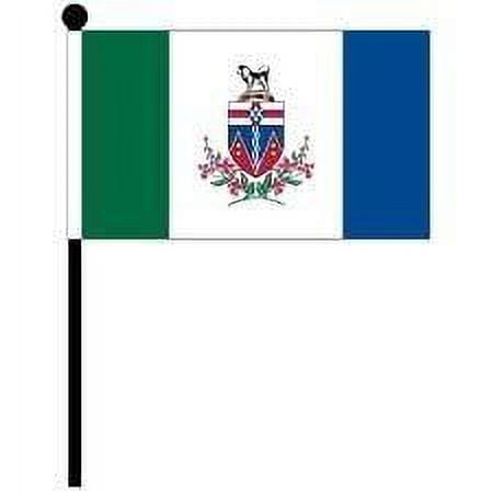 YUKON 4 X6 CANADA PROVINCIAL STICK FLAG ON 10 INCH PLASTIC POLE