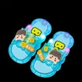 thumbnail image 5 of LNMQLPDBS Toddler Girl Sandals Cute Childrens Cartoon Flash Jelly Slippers Summer Soft Sole Non-Slip Open Toe Flat Sandals for Indoor and Outdoor Trendy Slippers for Kids Blue 5.5-6 Years, 5 of 5