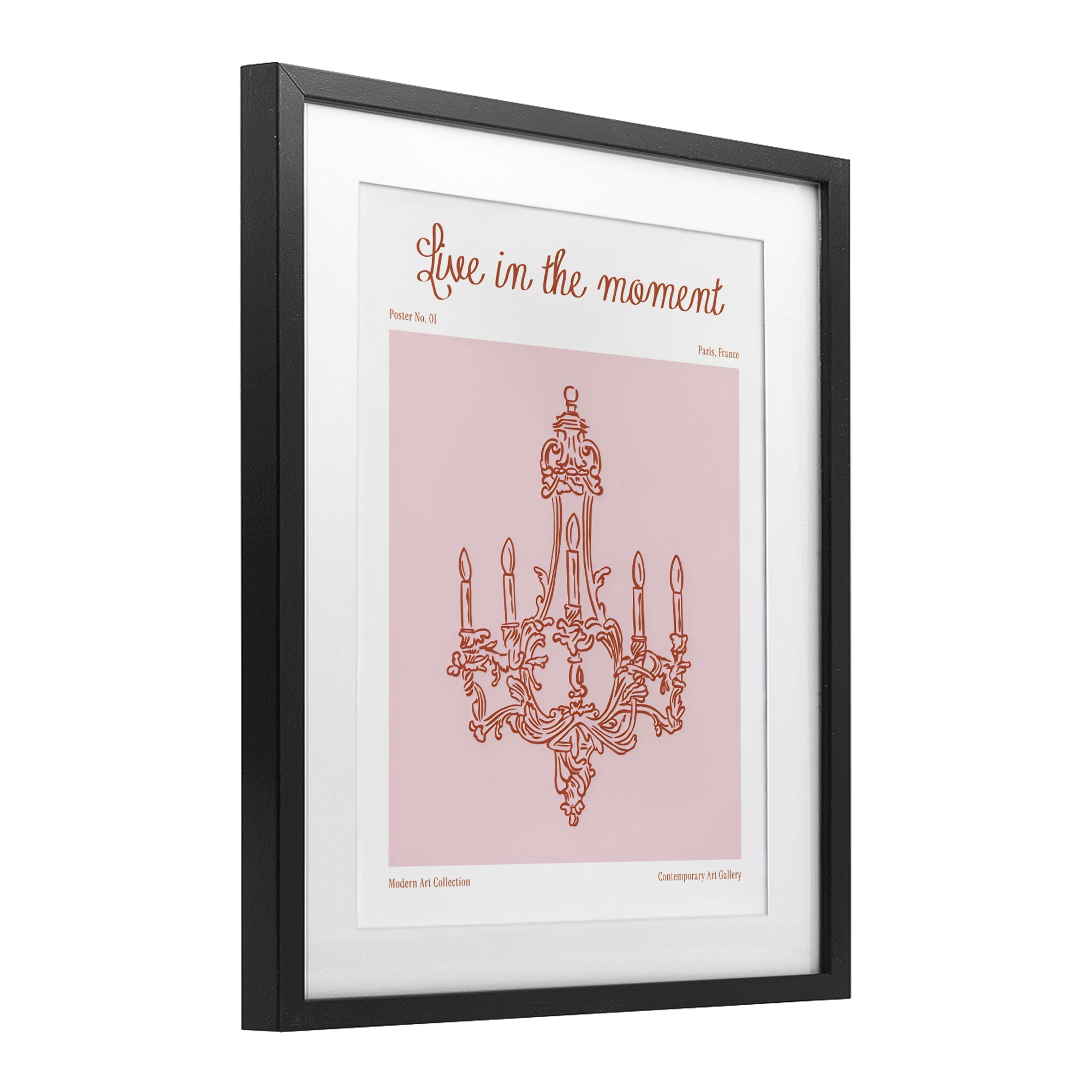 Stupell Industries Live In The Moment Chandelier Black Framed Print Under Glass, design by The Prints Vibe
