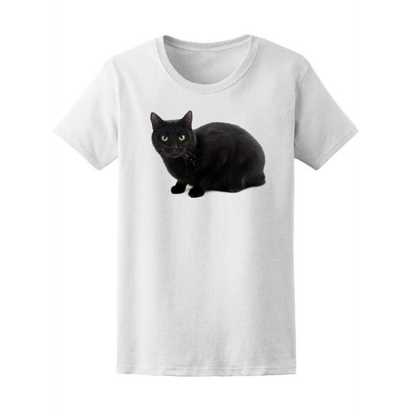 Black Cat Staring At Camera Tee Women's -Image by Shutterstock