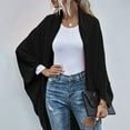 thumbnail image 5 of Lovskoo 2024 Cardigan Sweaters for Women Open Front Spring and Fall Solid Color Long Sleeved Pocket Shirt Loose Lapel Oversized Winter Outerwear Tops Black, 5 of 6