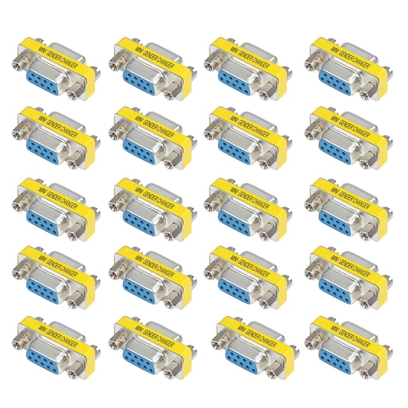 Adaptador acoplador cambiador de género de cable serie de 9 pines RS-232 DB9 hembra a hembra ABCGoodefg (paquete de 20)
