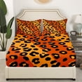 thumbnail image 3 of Erosebridal Leopard Print Bed Sheets Set Full,Brown Cheetah Sheet Set for Adult,Abstract Leopard Skin Sheets,Valentine's Day Flat Fitted Sheet with 2 Pillowcases Microfiber, 3 of 5