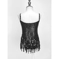 thumbnail image 4 of inlzdz Girls Sequin Latin Dance Dress Halter Jazz Rumba Belly Dance Costume Tassel Leotard Dancewear Black-A 14, 4 of 7