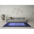 thumbnail image 3 of Ahgly Company Machine Washable Indoor Round Abstract Blue Modern Area Rugs, 8' Round, 3 of 4