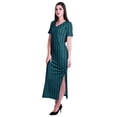 thumbnail image 2 of Moomaya Long Bodycon Maxi Dress For Womens Short&nbsp;Sleeve V neck Printed Jersey T-shirt Dress, 2 of 6