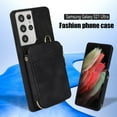 thumbnail image 5 of for Samsung Galaxy S22 Ultra Wallet Case Crossbody Strap, Zipper Phone Case with Card Holder Wrist Strap Purse Cover with Kickstand Compatible with Samsung Galaxy S22 Ultra 6.8 inch - Black, 5 of 8