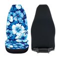 thumbnail image 6 of POLERO Blue Tropical Hibiscus Floral Print Polyester Front Seat Cover Auto Interior Decor, Washable Vehicle Seat Covers for Men, Set of 2 Seat Protector, 6 of 9
