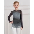 thumbnail image 5 of Doomiva Kids Girls Gradient Figure Skating Dress Shiny Rhinestone Mesh Long Sleeve Dance Competitions Training Outfit Grey 16, 5 of 7