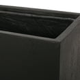thumbnail image 2 of Bailor Outdoor Cast Stone Rectangular Planter, Set of 2, Black, 2 of 6