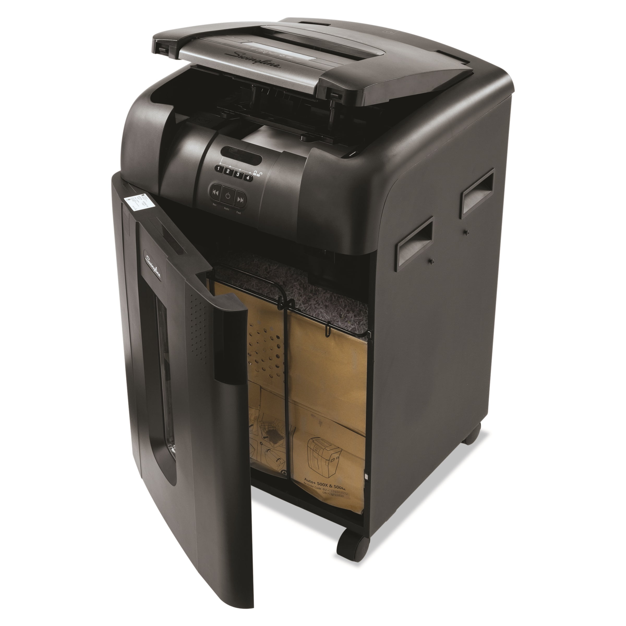Swingline Stack-and-Shred 600M Auto Feed Micro-Cut Shredder, 600 Sheets
