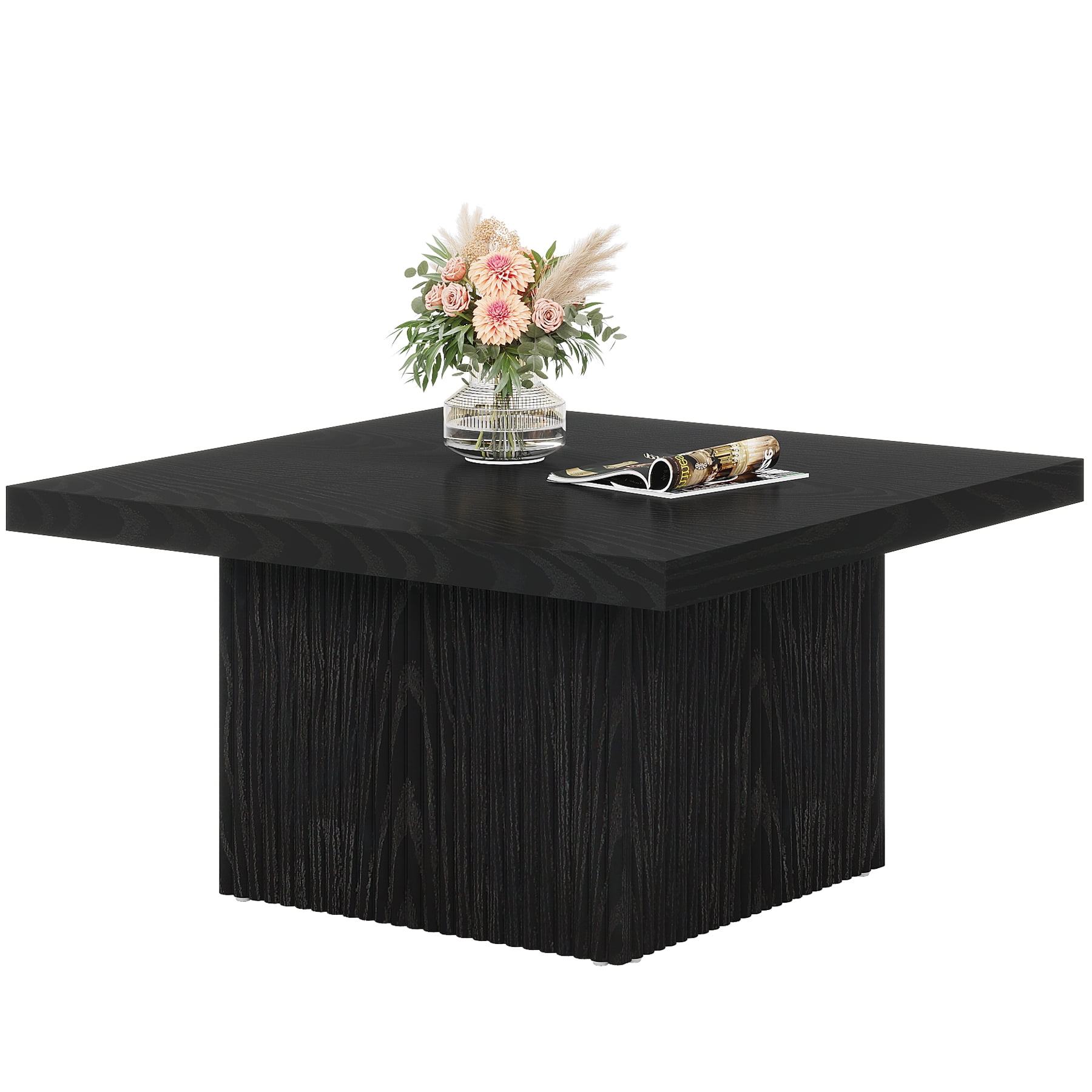 Fnova 31.5" Square Coffee Table, Modern Farmhouse Center Table, Large  Accent Table for Living Room Apartment Lounge Home Decor Furniture