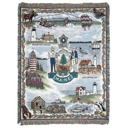 State of Maine Tapestry Throw Blanket 50 x 60