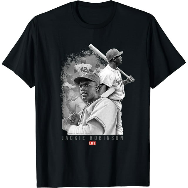 Collection de Photos de la Vie _ Jackie Robinson 03 _ T-Shirt de Baseball - comme sur la Photo - m