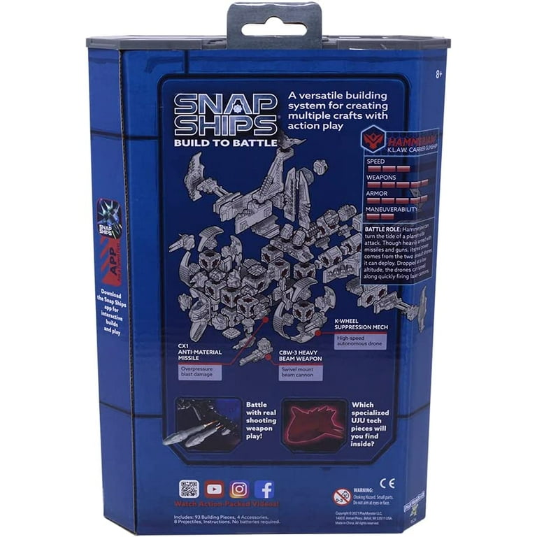 SNAP SHIPS - KOMPLEX Hammerjaw K.L.A.W. Gunship - Building Toy