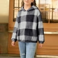 thumbnail image 7 of Kovlvoll Children Girls Clothes Toddler Winter Sherpa Sweatshirts Plaid Long Sleeve Hoodies Fuzzy Fleece Lined Pullover Tops with Pockets, 7 of 7