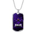 thumbnail image 1 of Ninja Purple Necklace Stainless Steel or 18k Gold Dog Tag 24" Chain, 1 of 8