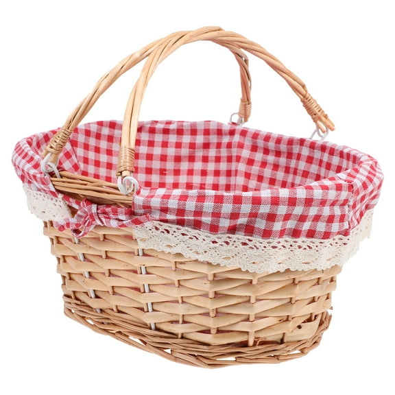 IBASETOY Basket Woven Woven Picnic Basket 1Set for Women and Homeowners